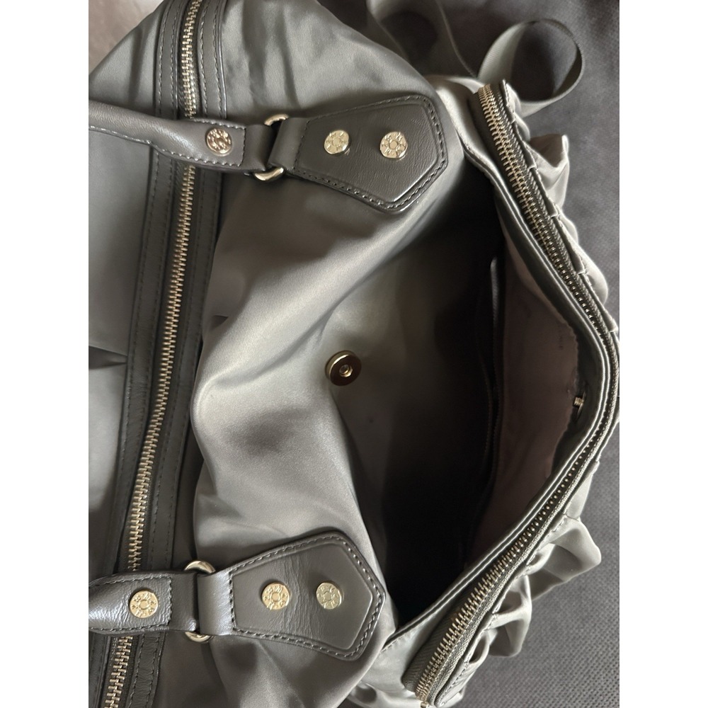 MZ Wallace Gray Nylon and Leather Bedford Jane Shoulder Bag with Zip Pouch - Picture 16 of 16